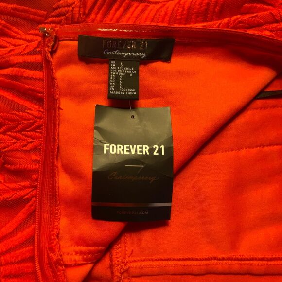 NWT Forever 21 Contemporary Red Lace Strapless Dress Size Large - Picture 5 of 6